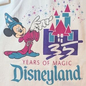 Vintage Disneyland 35 Years Of Magic Sweatshirt, Mickey White Unisex Large Retro